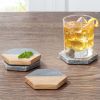 Better Homes & Gardens 4-Piece Wood and Stone Coaster Set