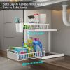 Double Sliding Metal Under Sink Organizer L Shape