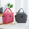 1pc Thermal Insulation Solid Color Double Pocket Large Capacity Bento Pack; Cationic Lunch Box